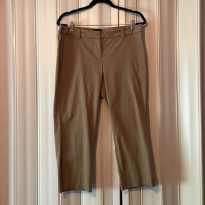 The Limited Size 12 Drew Fit Light Tan Dressy Tab-Front Crops Pants